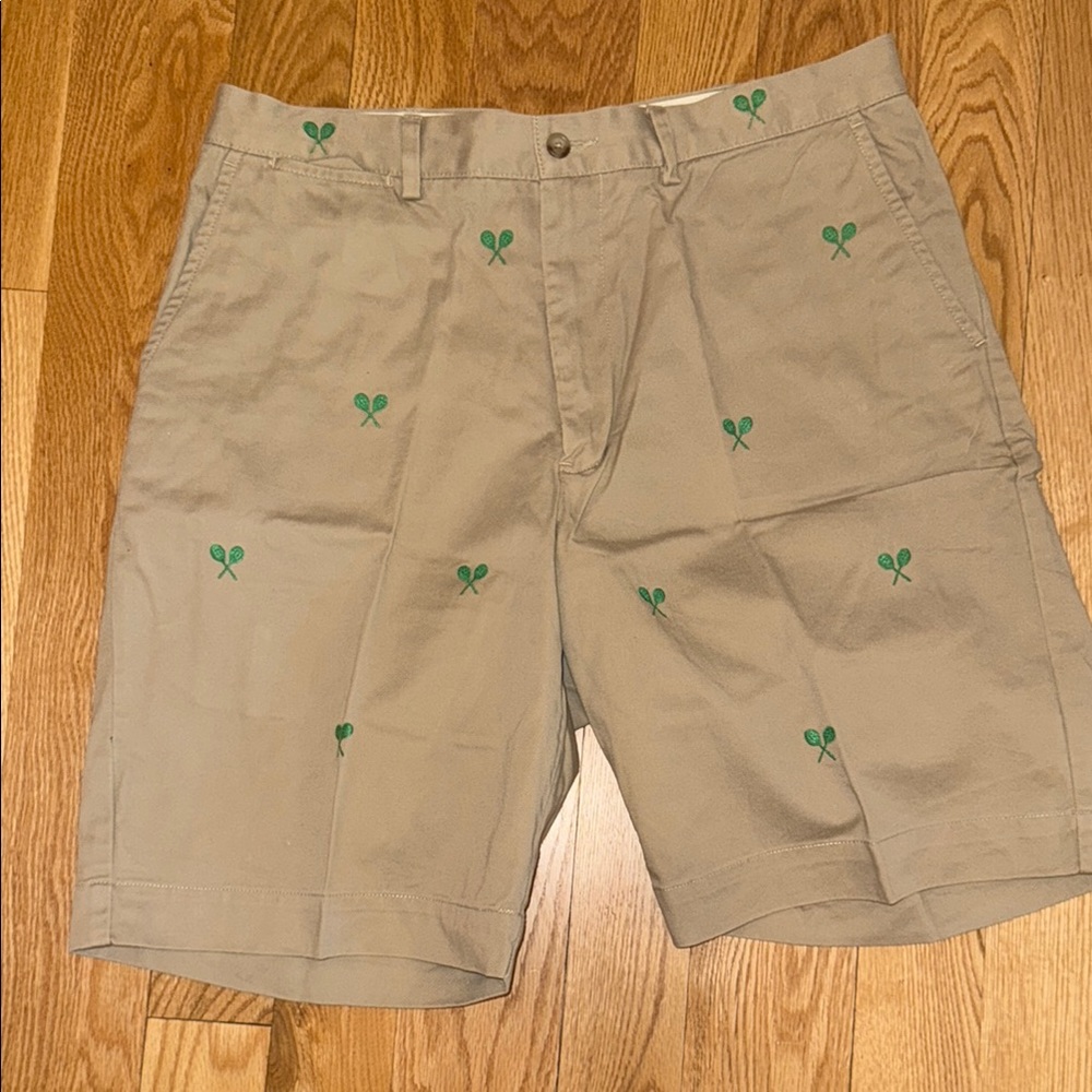 Polo by Ralph Lauren Tan Shorts with Green Embroidery